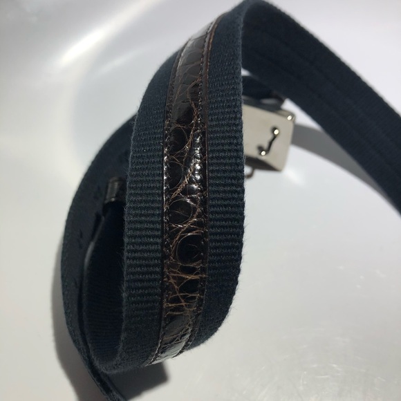 Prada Navy Alligator Skin Belt - Picture 4 of 8